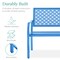 Best Choice Products Indoor Outdoor Steel Garden Bench w/ Geometric Backrest, Foot Levelers